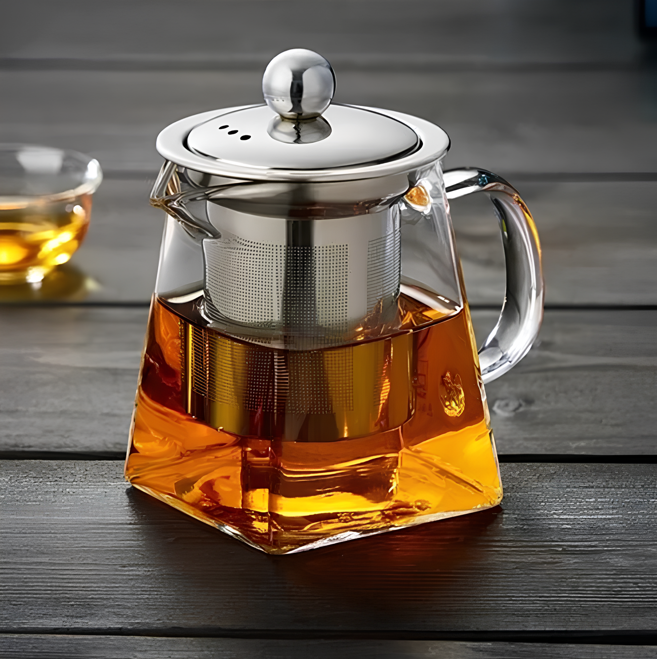 Théière Carrée en Verre avec Infuseur