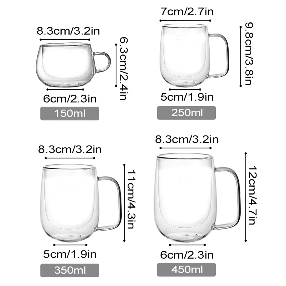Tasse en verre double paroi