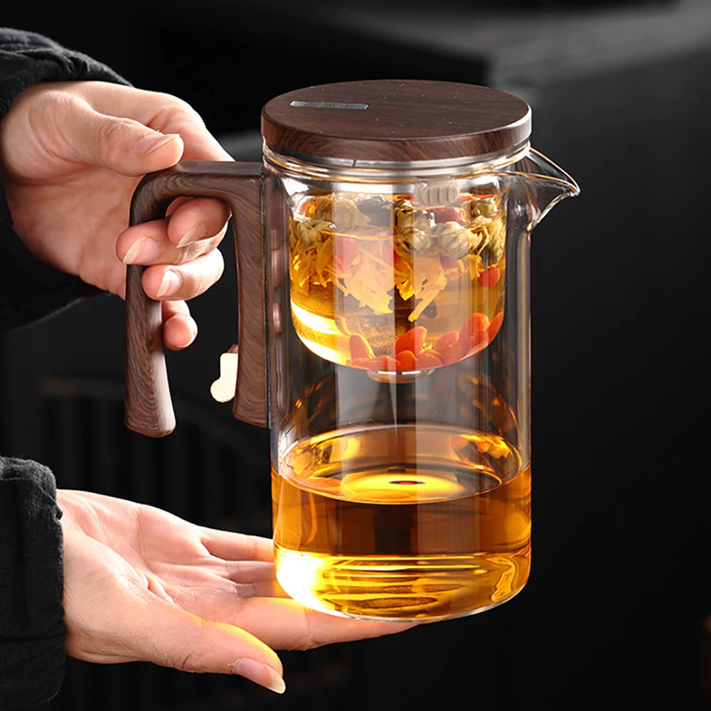 Théière magnétique en verre avec infuseur