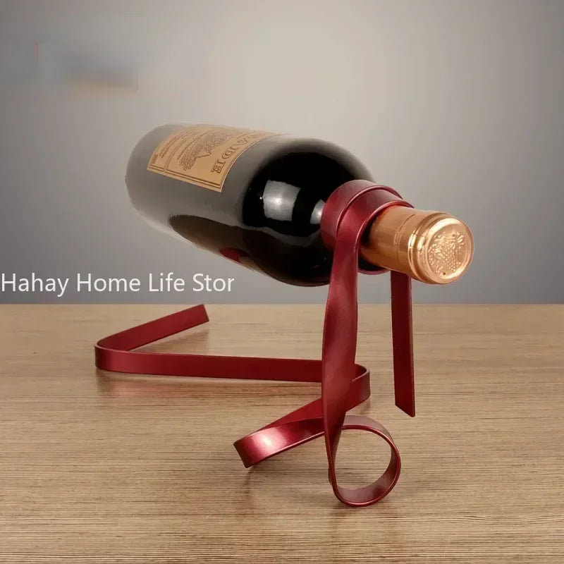 Support à Bouteille de Vin en Ruban Métallique
