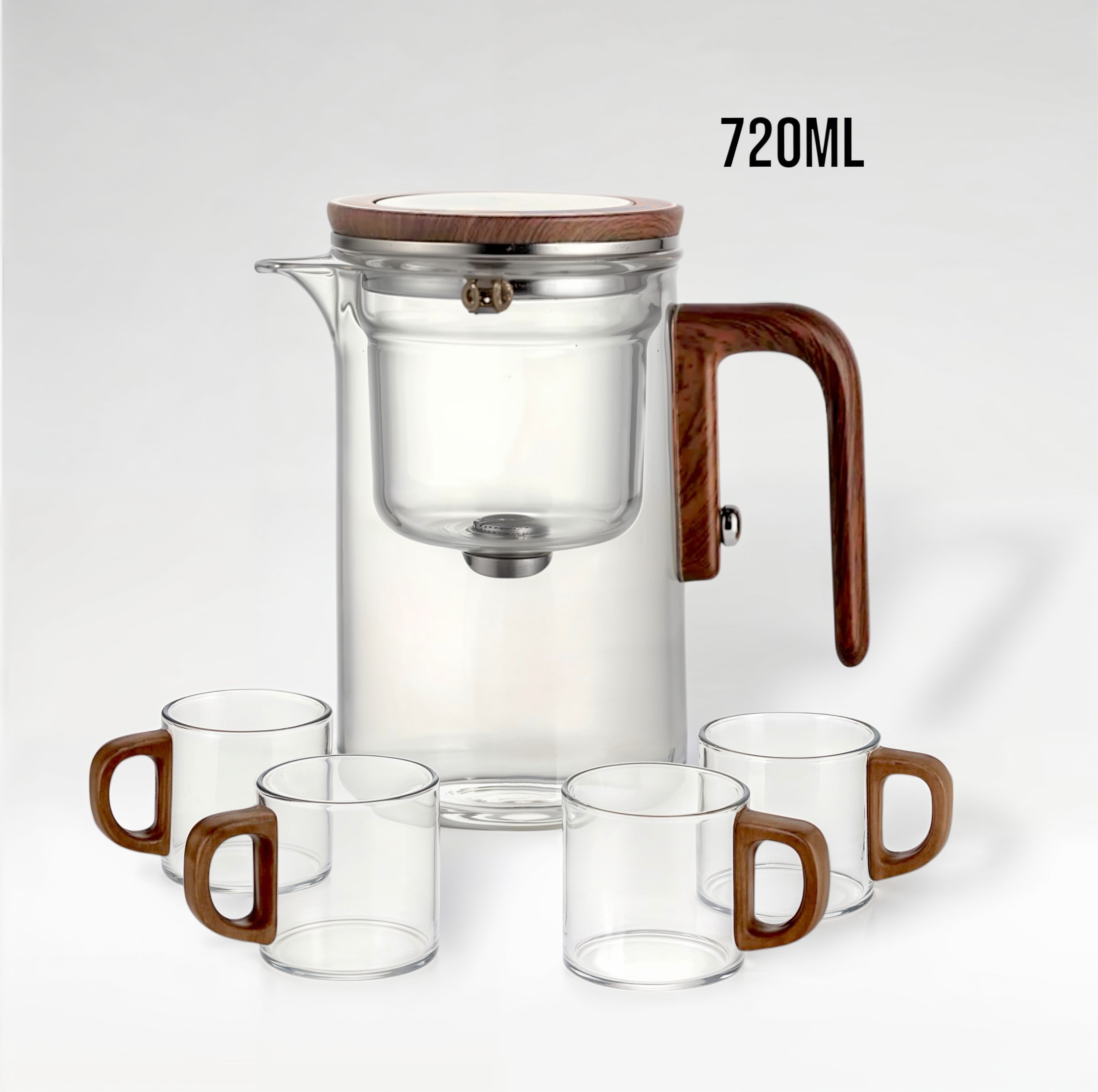 Théière magnétique en verre avec infuseur