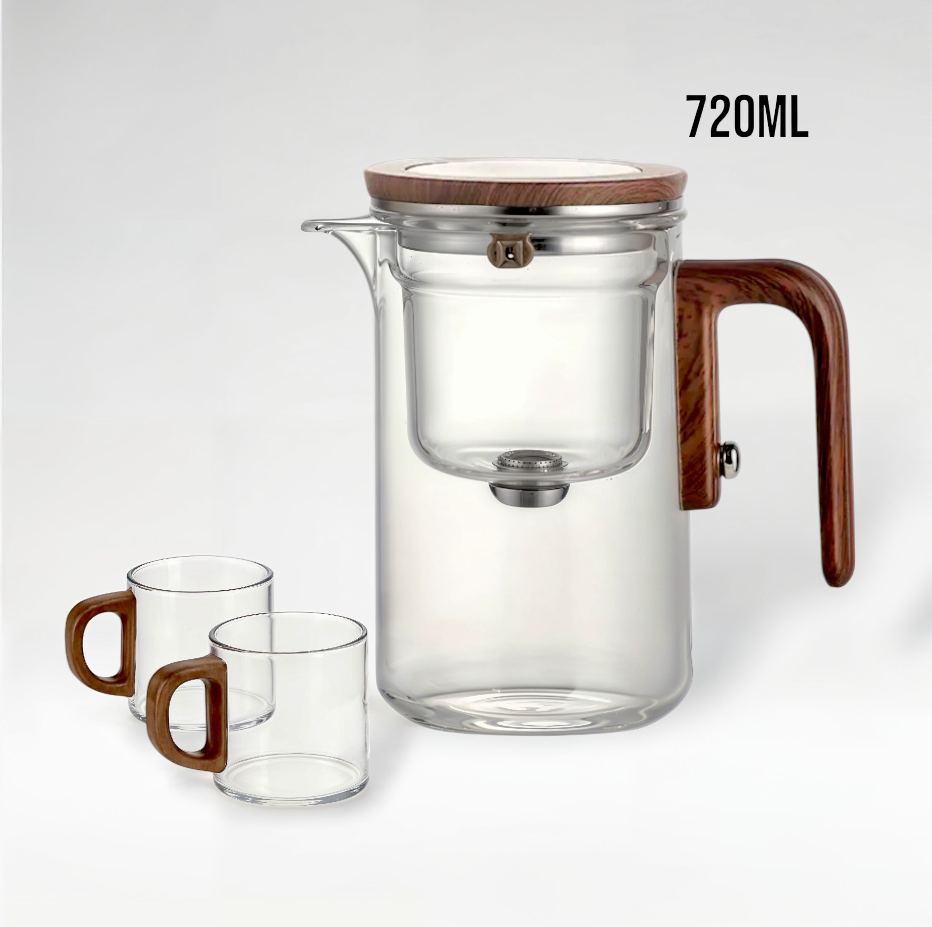 Théière magnétique en verre avec infuseur
