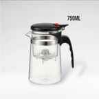 Théière en Verre avec Bouton et Filtre Intégré