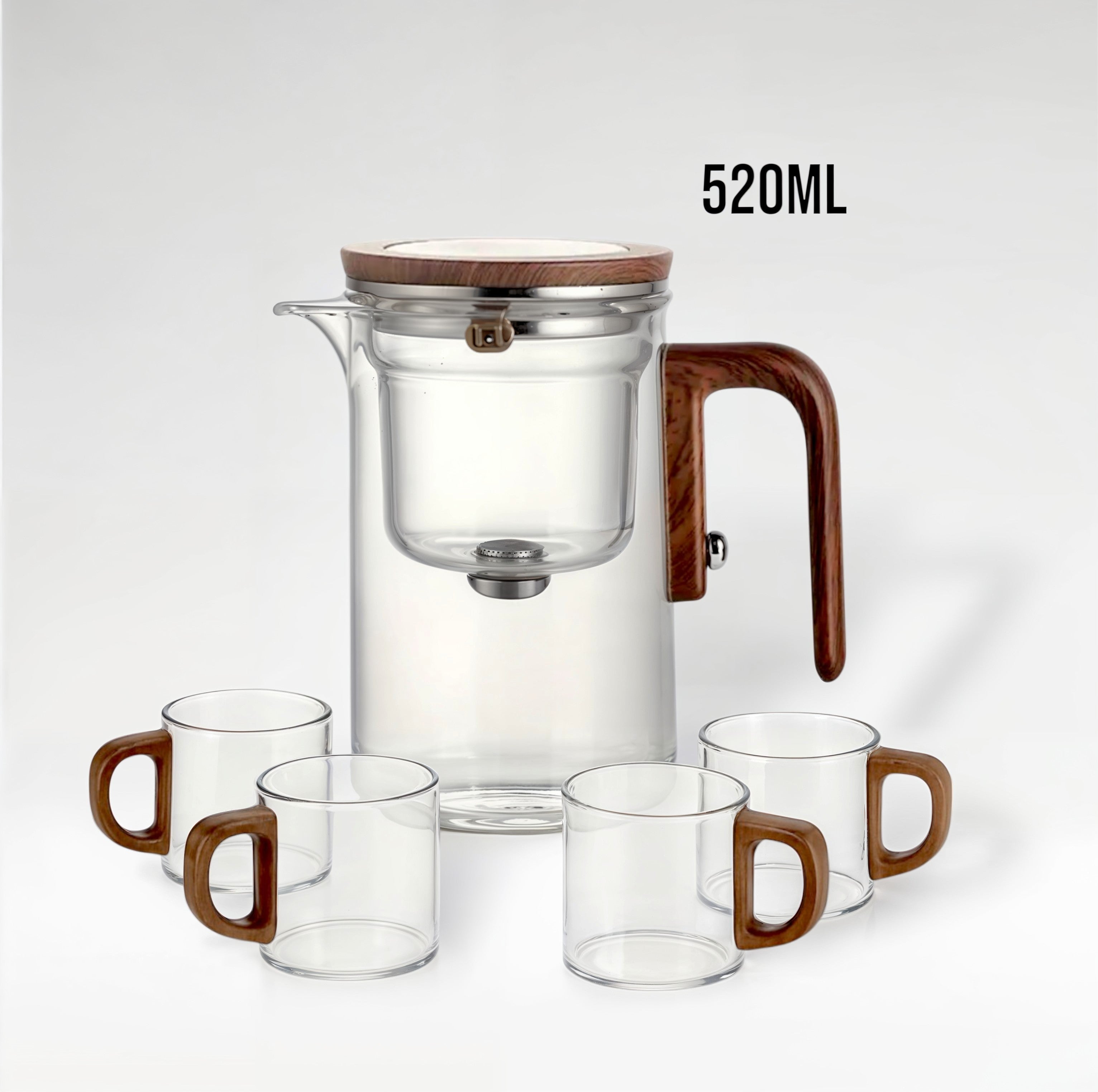 Théière magnétique en verre avec infuseur